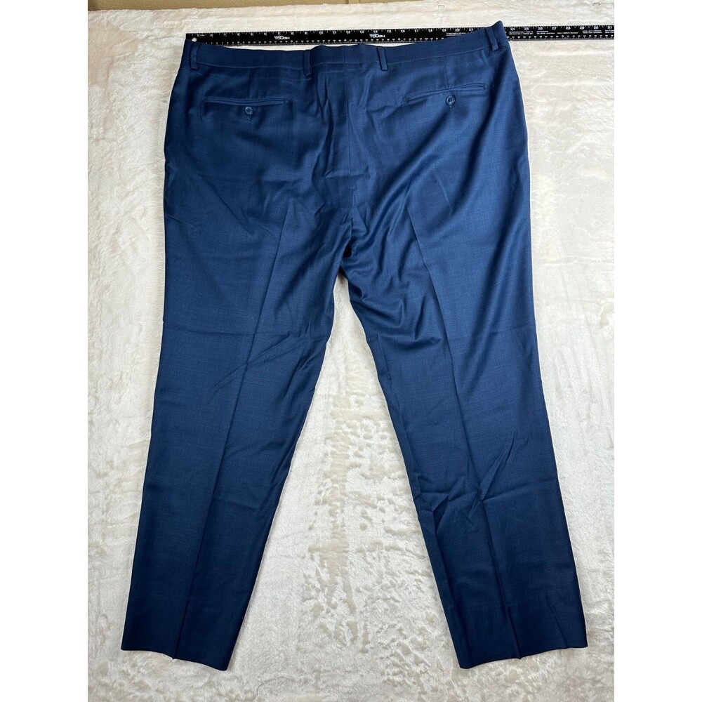 Linea Uomo Blue Dress Pants Waist: 47 Inseam: 37 70% Wool 27% Poly 2% Spandex - Picture 2 of 4
